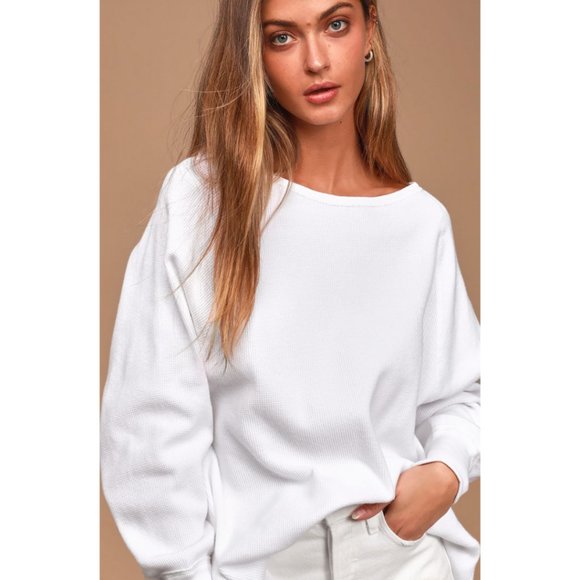 Free People Amelia Oversized Thermal Top - Picture 3 of 8